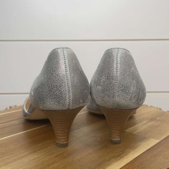 Paul Green Metallic Silver Gold D’Orsay Heels Pumps - Picture 3 of 6